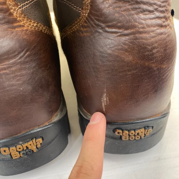 Georgia Mens Size 12 M Chelsea Eagle One Steel Toe Work Boot Waterproof GB00315 - Picture 9 of 16